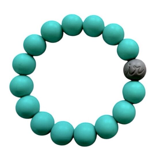 Itzy Ritzy Teething Happens Silicone Bracelet Turquoise - Picture 3 of 8